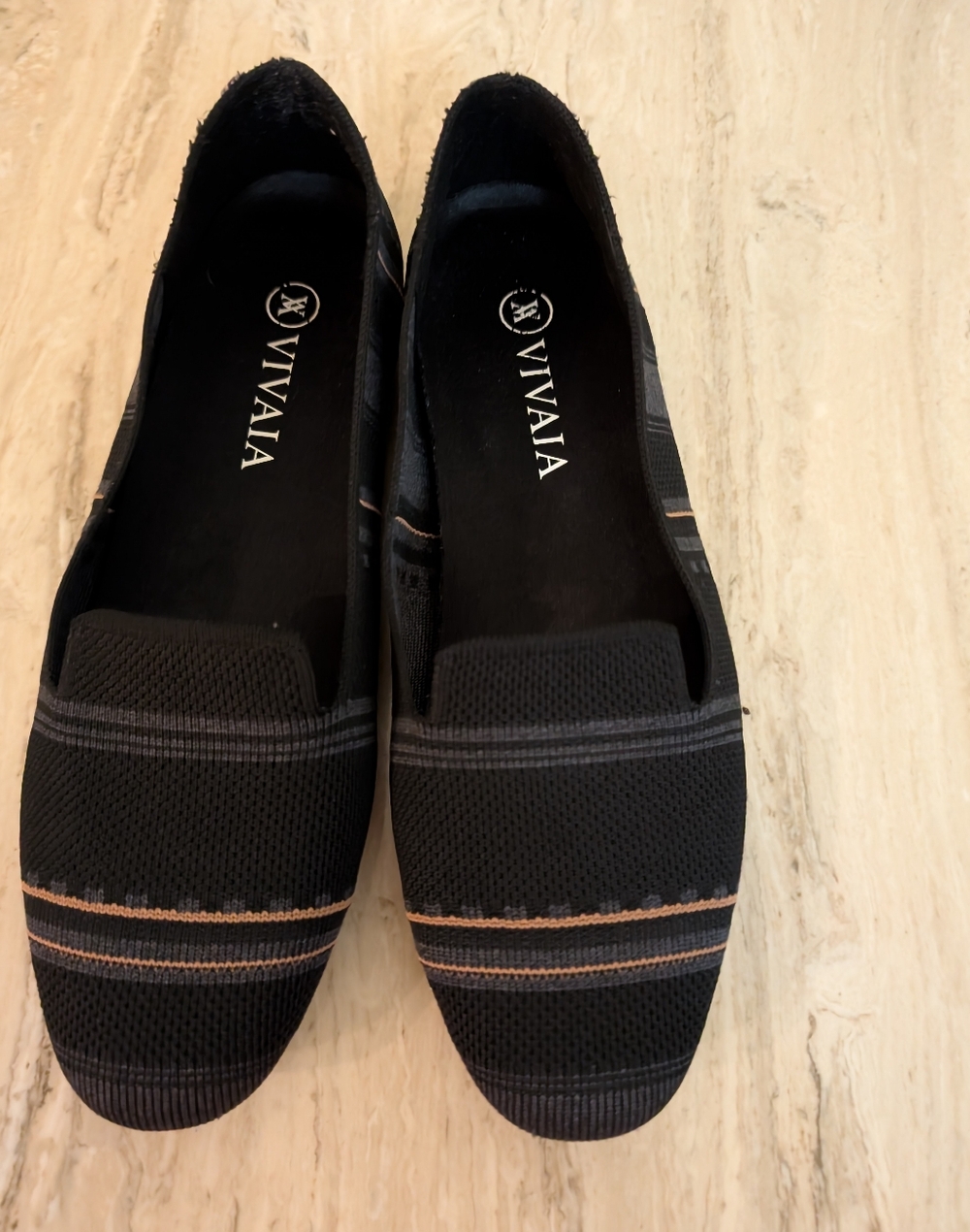 Vivaia Elly Black Striped Loafer EU 40/ US9